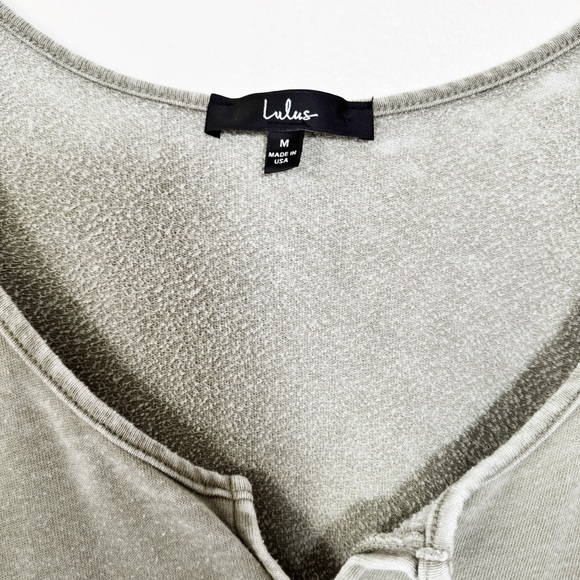 Lulus Olive Green V-Neck Drawstring Romper medium - Picture 3 of 5